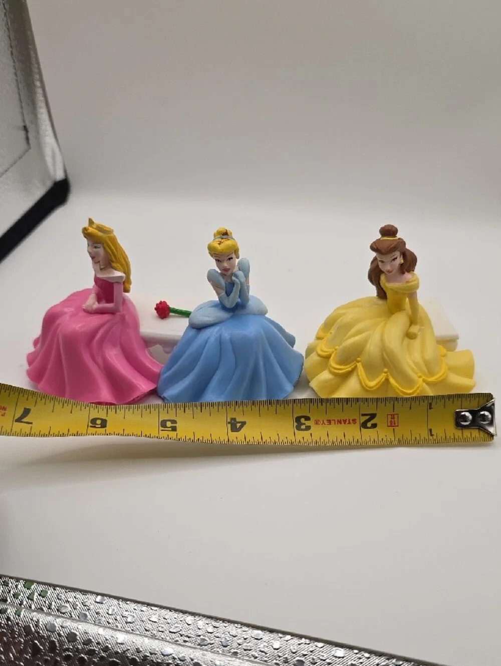 Disney Princess Cake Toppers - Pink, Blue & Yellow Gowns